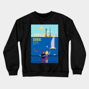 Dubai city poster Crewneck Sweatshirt